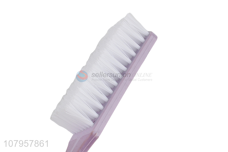 Yiwu wholesale purple plastic long handle shoe brush laundry brush