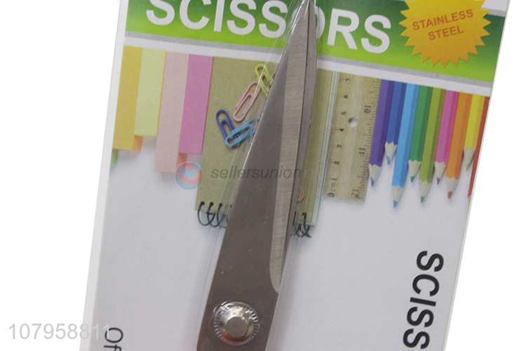 China wholesale orange stainless steel office students art scissors