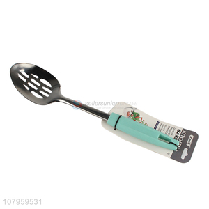 High Quality Stainless Steel Slotted Basting Spoon With Plastic Handle