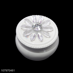 Most popular round ceramic jewelry box European style ring box