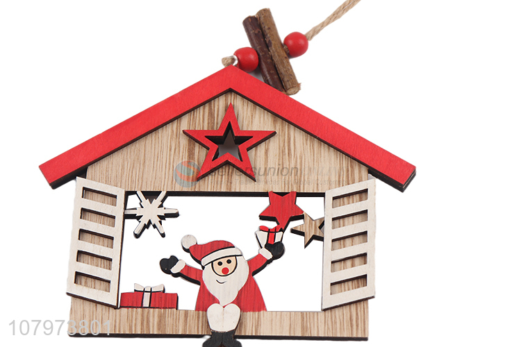 Hot product Christmas scene pendant Christmas indoor decoration wooden crafts