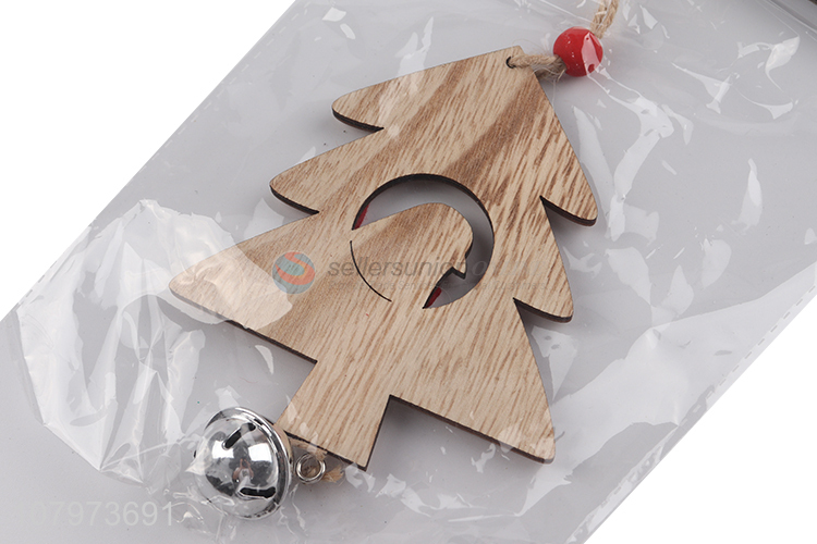 High quality Christmas tree shape hanging wooden pendant ornament wooden crafts