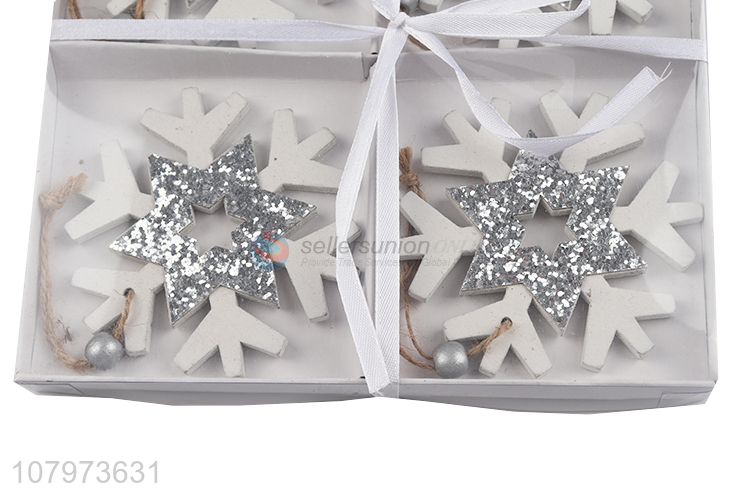 New arrival wooden snowflake hanging decoration Christmas tree hanging ornaments