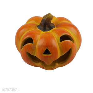 Wholesale price orange ceramic pumpkin ornaments creative Halloween decoration