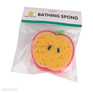 High quality apple shape bath sponge soft exfoliating sponge