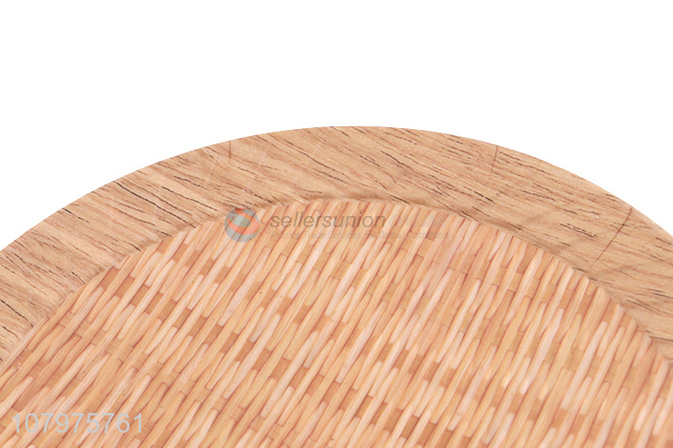 New Design Imitation Bamboo Weaving Printing Round Plate