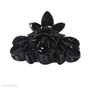 New products black flower shape plastic women hair claw clips