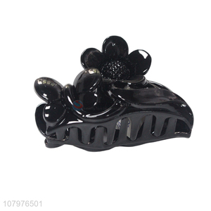 New style black flower shape plastic women hair claw clips for decoration