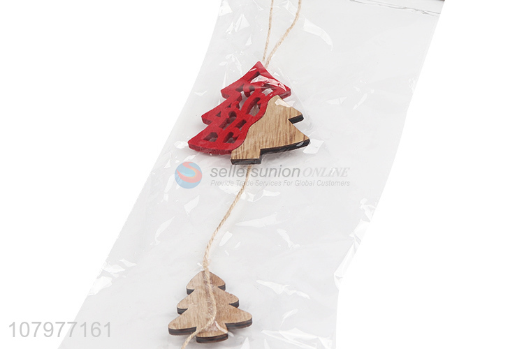 Cute Design Mini Wooden Christmas Tree Christmas Hanging Ornaments