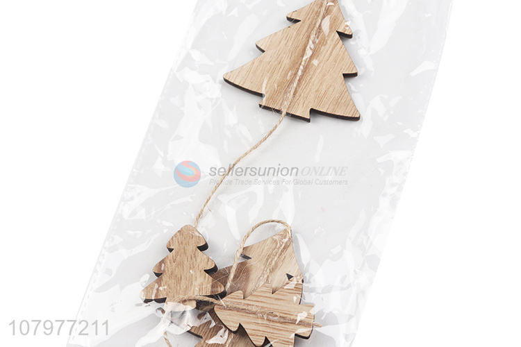 Best Selling Mini Wooden Christmas Tree String Decoration