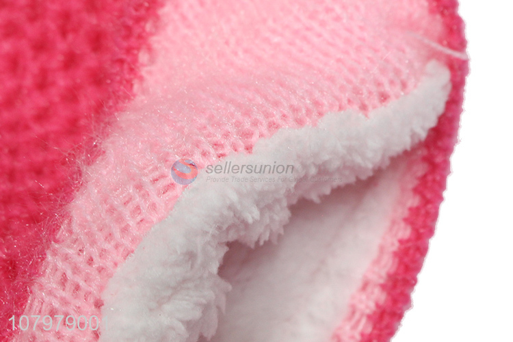 Wholesale popular children winter warm pom pom beanie hat with fleece lining