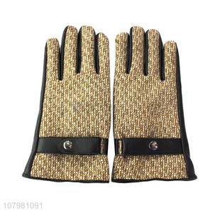 High Quality Winter Thicken Warm Gloves With PU Palm For Women