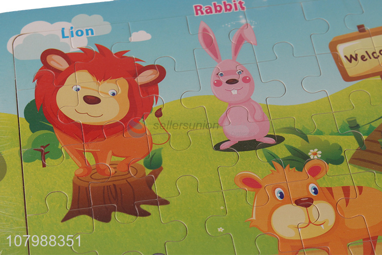 Good selling 60pieces animal pattern jigsaw puzzle toys for children