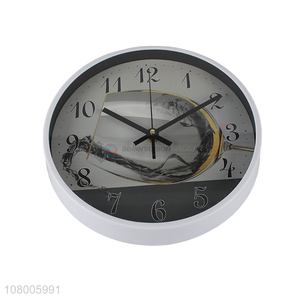 High quality white modern wall clock round wall clock for home