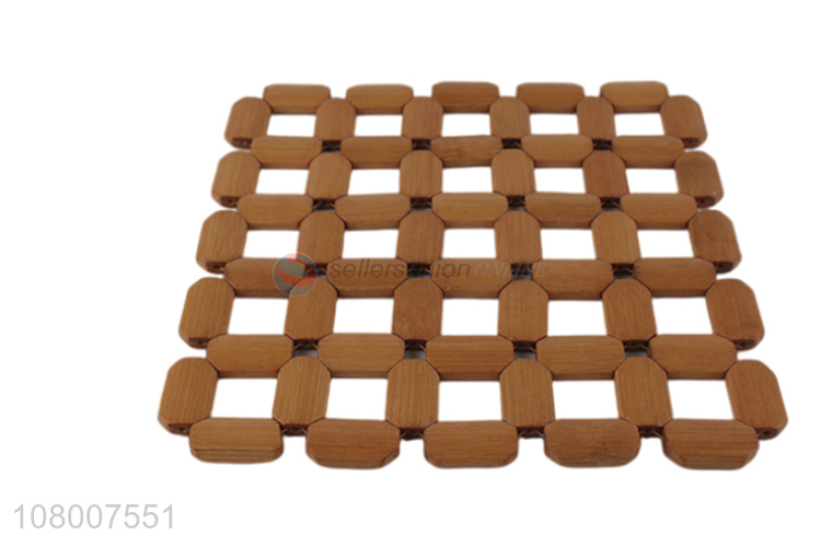 Yiwu wholesale square bamboo heat insulation mat table mat for household