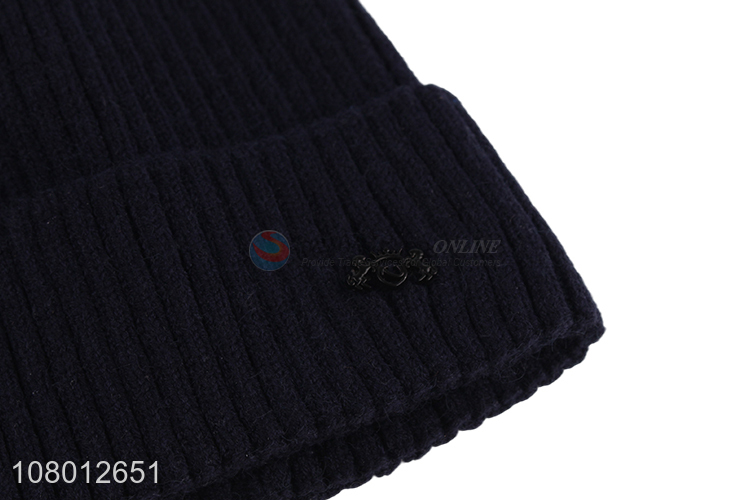 Top product men women winter hat solid color knitted beanies