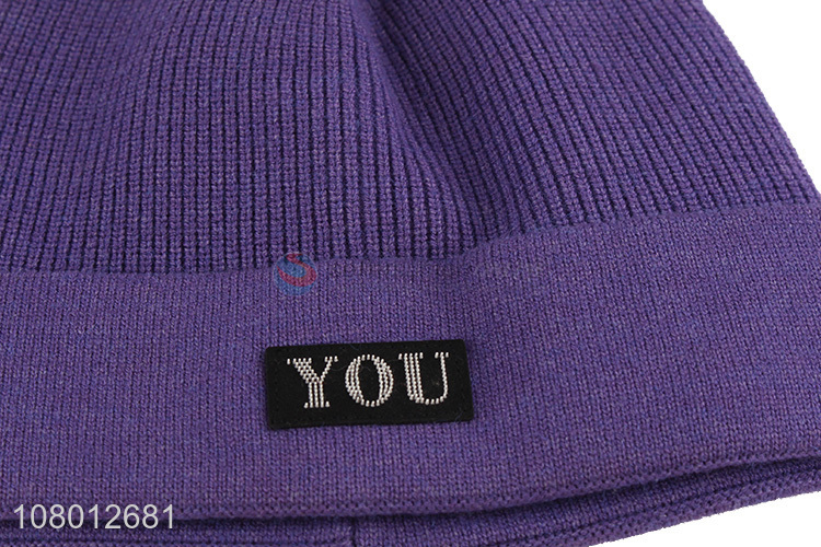 Online wholesale fashion custom logo knitting beanie winter hats