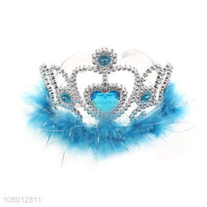Cheap price delicate fashion girls tiaras crowns with feather