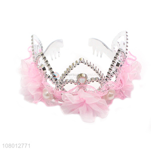 High quality hair accessories pink crowns girls tiaras