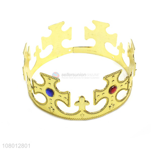Hot products gold children plastic crowns for hair accessories