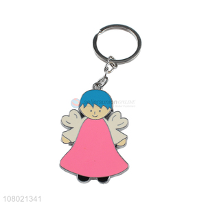 Low price zinc alloy lovely key chain enamel key ring bag charms