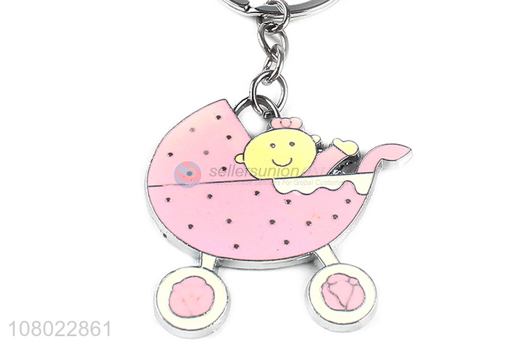 New arrival cute baby key chains metal enameled keychain for promotion