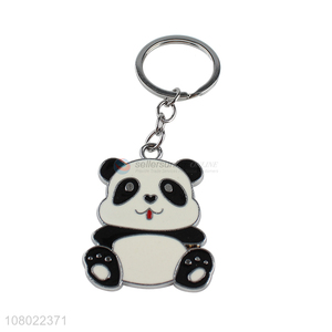 Online wholesale cute cartoon zinc alloy  key ring panda key chain