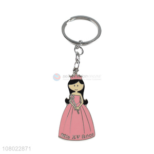 Low price zinc alloy metal keychains beautiful princess key chains