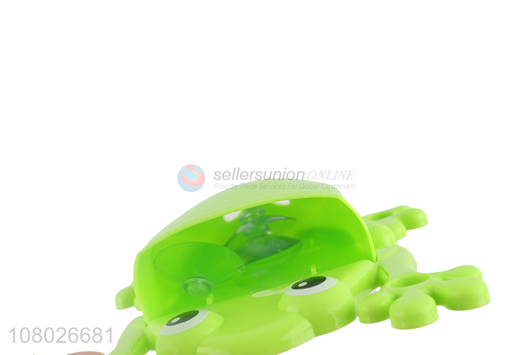 Wholesale bathroom product cartoon frog shaped plastic toothbrush holder