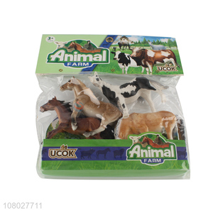 Wholesale multicolor boxed farm animal toy model for children