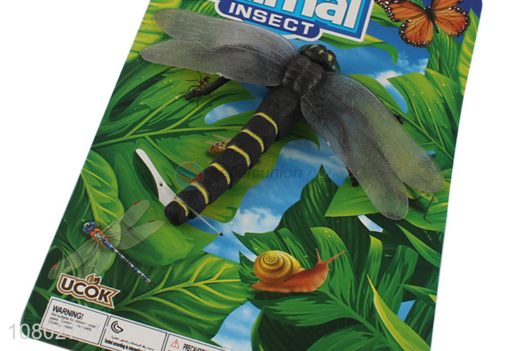 Good quality multicolor boxed dragonfly model animal toy suit