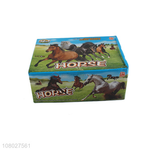 Wholesale multicolor boxed horse toy animal model toys set