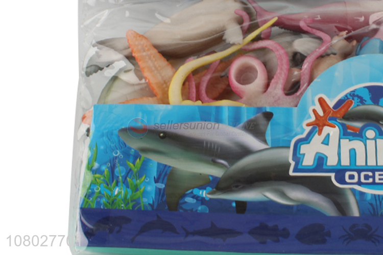 Yiwu market multicolor boxed sea animal toy model set