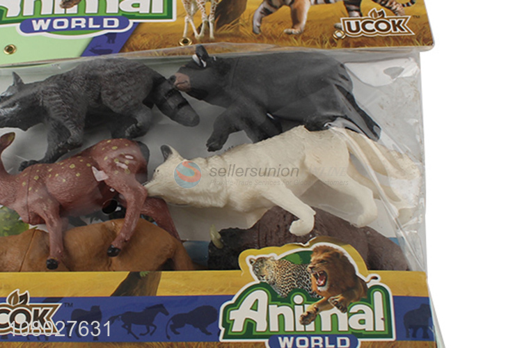 Wholesale multicolor boxed wild animal toy model set