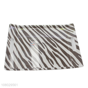 Good quality high-end serving platter zebra pattern melamine serving tray