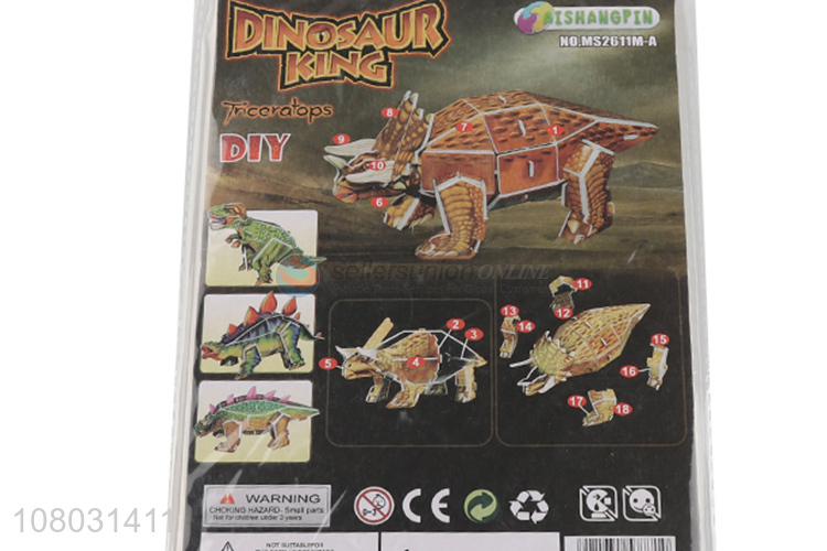 Latest products funny dinosaur shape 3D diy puzzle educational toys