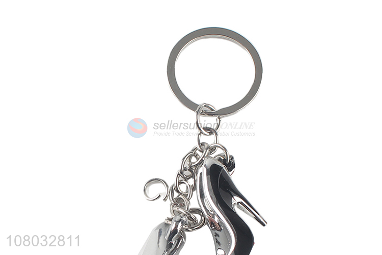 Factory direct sale silver high heels creative keychain pendant