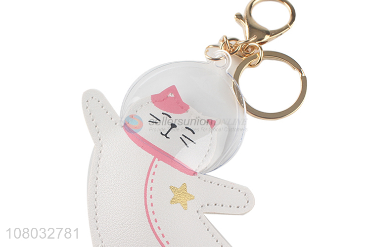 Yiwu wholesale white space cat pendant keychain pendant