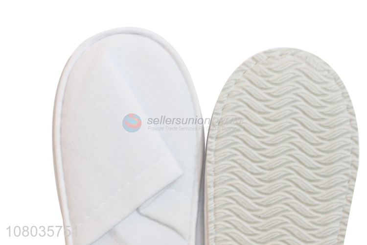 Yiwu market white linen slippers hotel disposable slippers