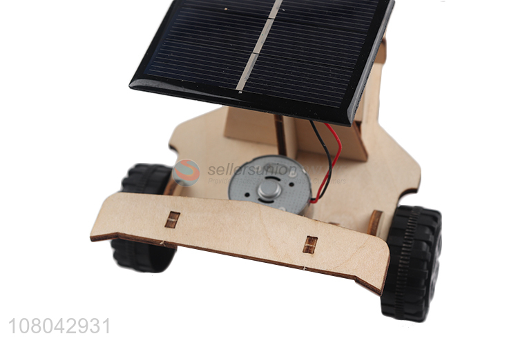 Factory supply 3D wooden solar racing car puzzle DIY adult puzzle