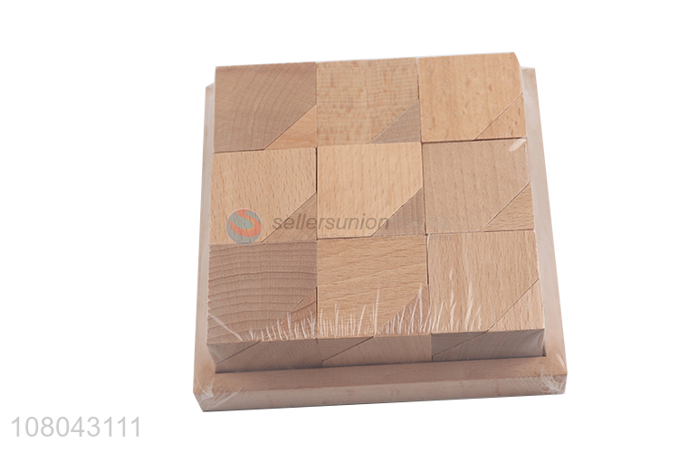 Hot items 3D wooden cube puzzle DIY painting blocks wooden crafts