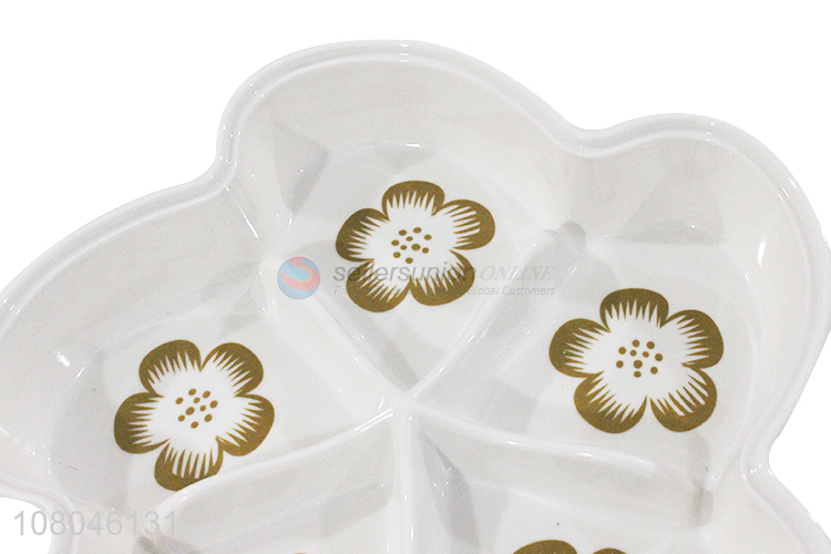 Delicate Design 5 Compartment Snacks Fruit  Plate With Lids