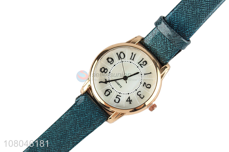 New arrival stylish women wristwatch pu leather strap watch