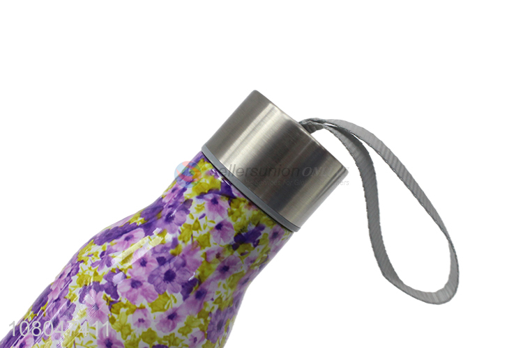 Wholesale cheap price flower pattern stainless steel water bottle