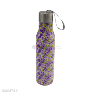 Wholesale cheap price flower pattern stainless steel water bottle