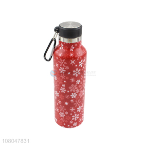 Top selling flower pattern stainless steel vacuum drinking bottle