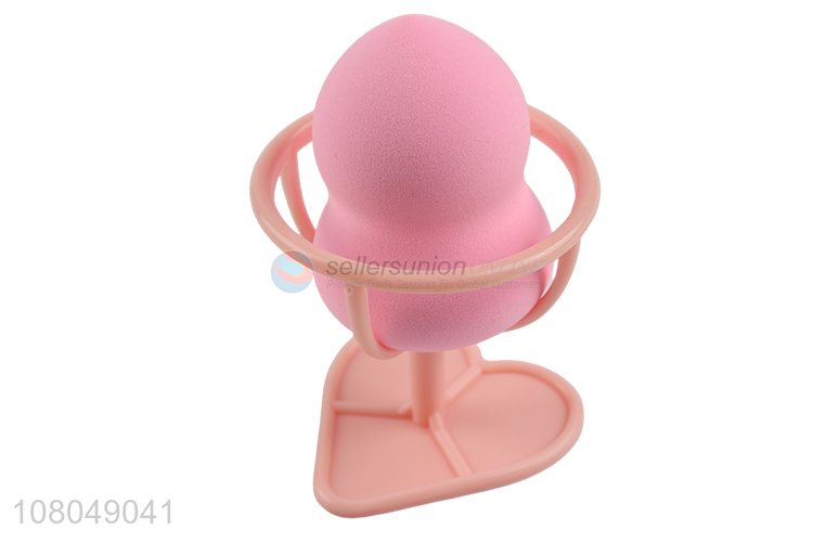 Online wholesale pink makeup puff with storage stand