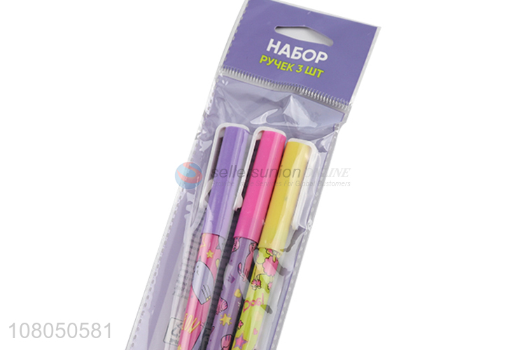 Wholesale 3 Pieces Cartoon Printing Ballpoint Pen Set