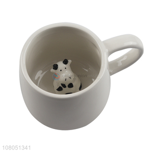 Wholesale cute 3D animal ceramic mug creative ceramic cup with handle