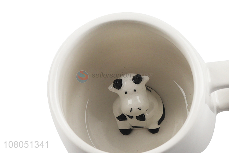 Wholesale cute 3D animal ceramic mug creative ceramic cup with handle